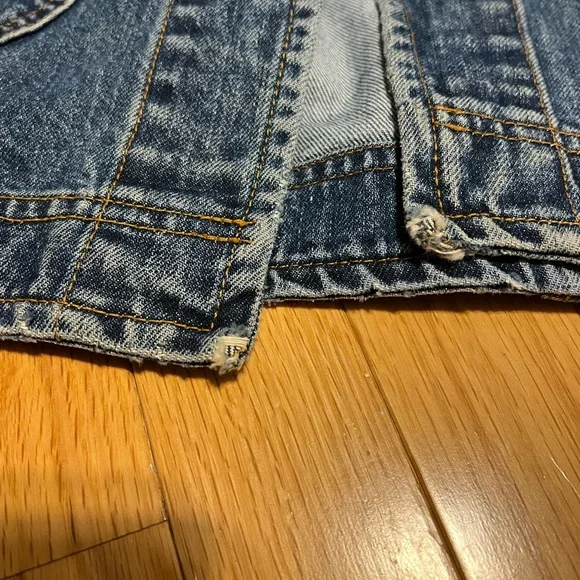 Vtg Ralph Lauren Country Denim Jacket Workwear Chore Coat Med Blue Distressed - Picture 7 of 14